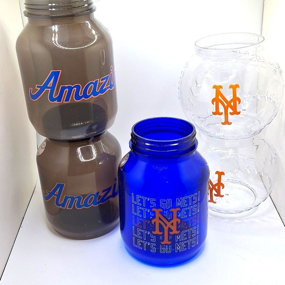 New York Mets plastic cups souvenir jars